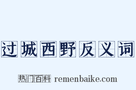 过城西野反义词是什么意思的图片